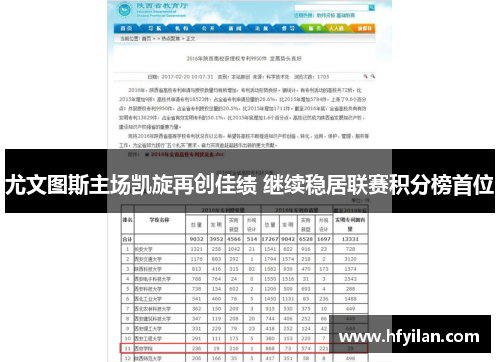 尤文图斯主场凯旋再创佳绩 继续稳居联赛积分榜首位